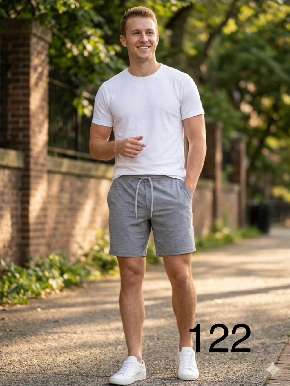 lululemon athletica Men's Heather Gray Athletic Drawstring Shorts